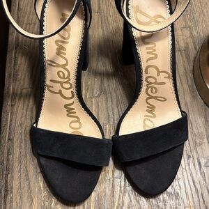 Sam Edelman Yaro Black Suede Block Heels